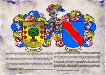 Double Burned Parchment Coat of Arms and crest